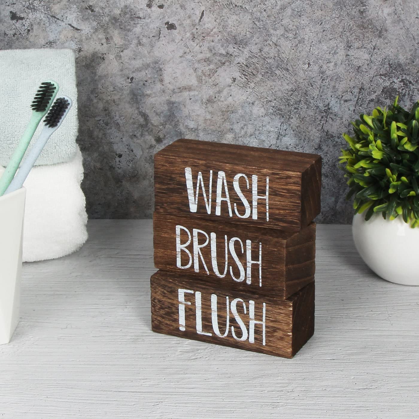 Jackcube Design Bathroom Wash Brush Flush scatola bagno legno 3 pezzi
