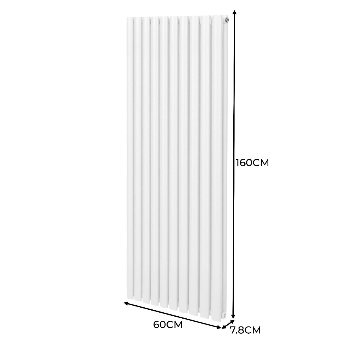 Q-Rax Radiatore Colonna Ovale 1600x600 Bianco Acciaio