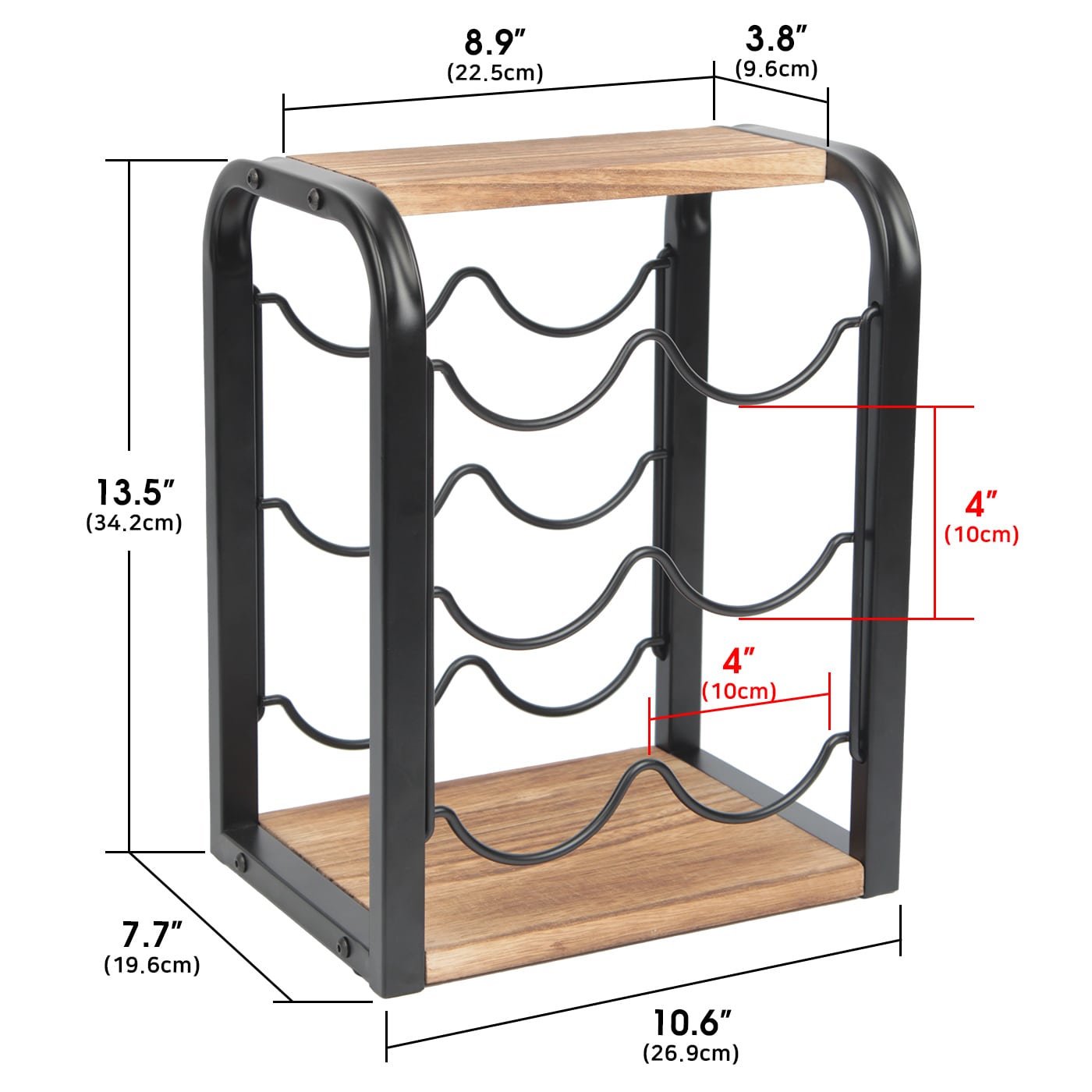 Jackcube Design Kitchen portavino da tavolo 6 bottiglie acciaio