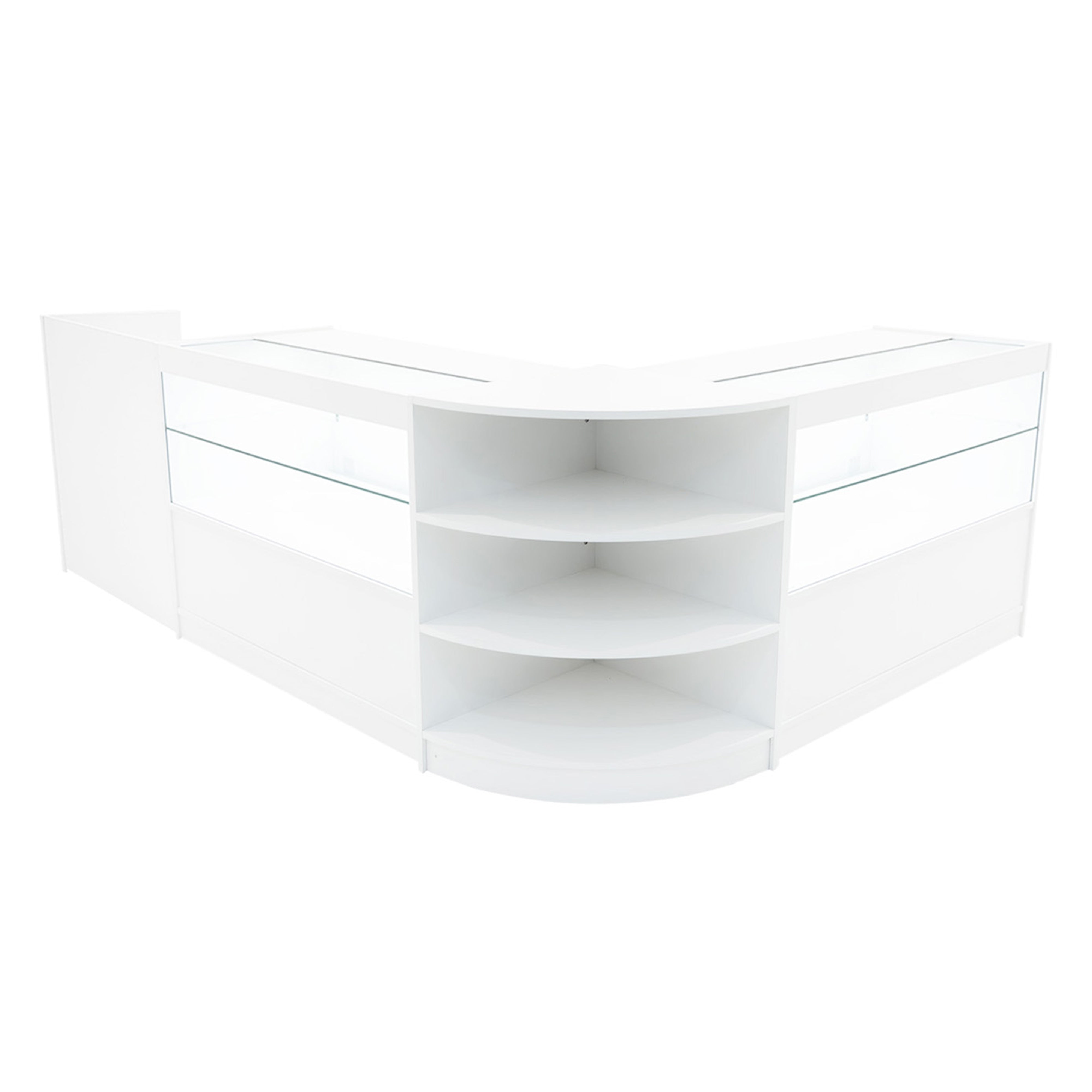 Q-Rax Banconi da Negozio Set Eclipse LED Bianco 4 Pezzi
