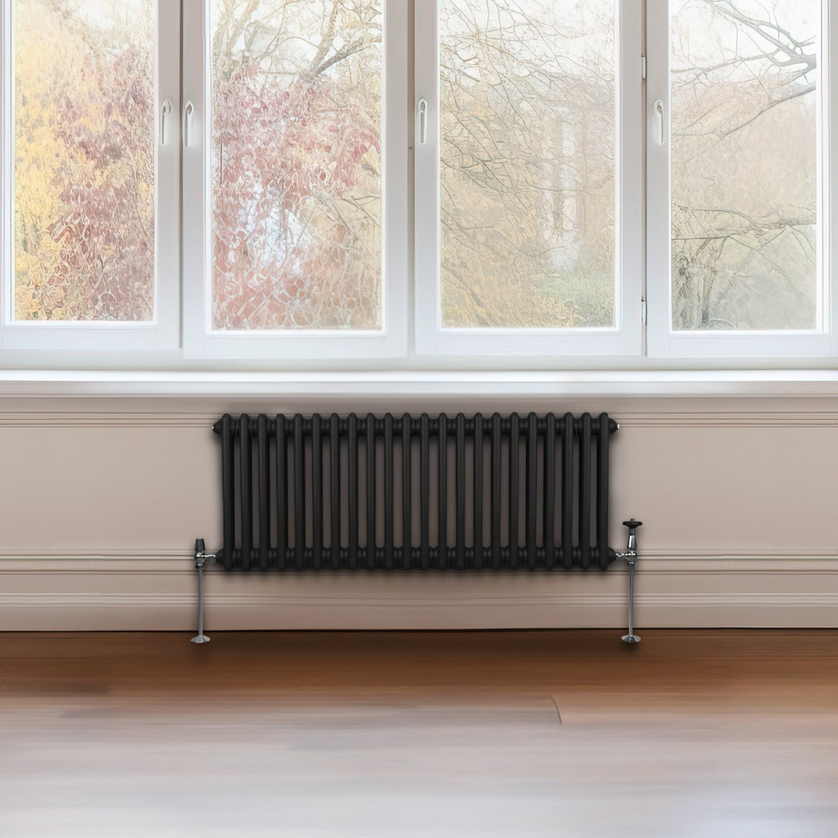 Q-Rax Radiatore Tradizionale 2 Colonne 300x1012 mm Nero Acciaio
