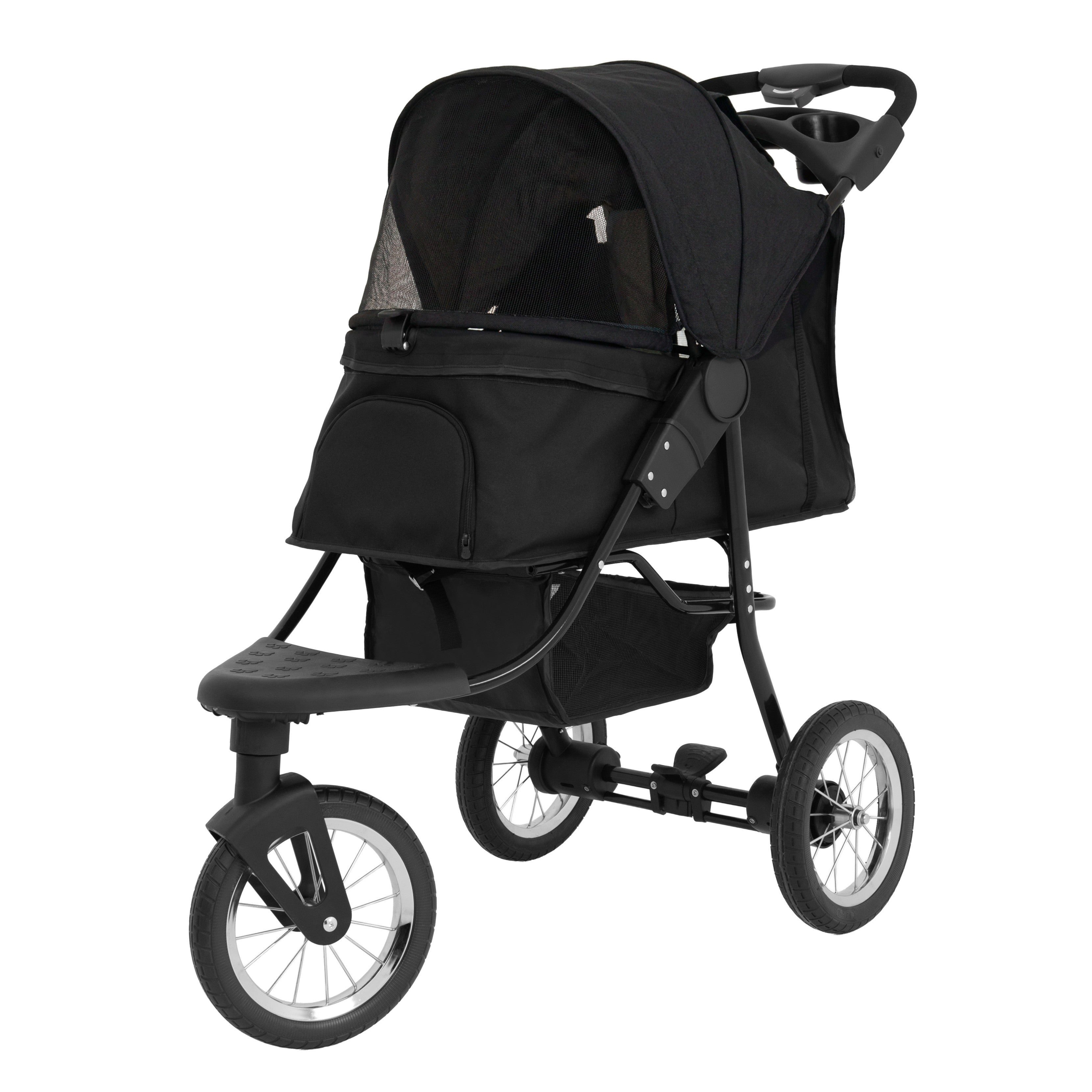 Q-Rax Accessori per la casa passeggino jogger animali nero pieghevole