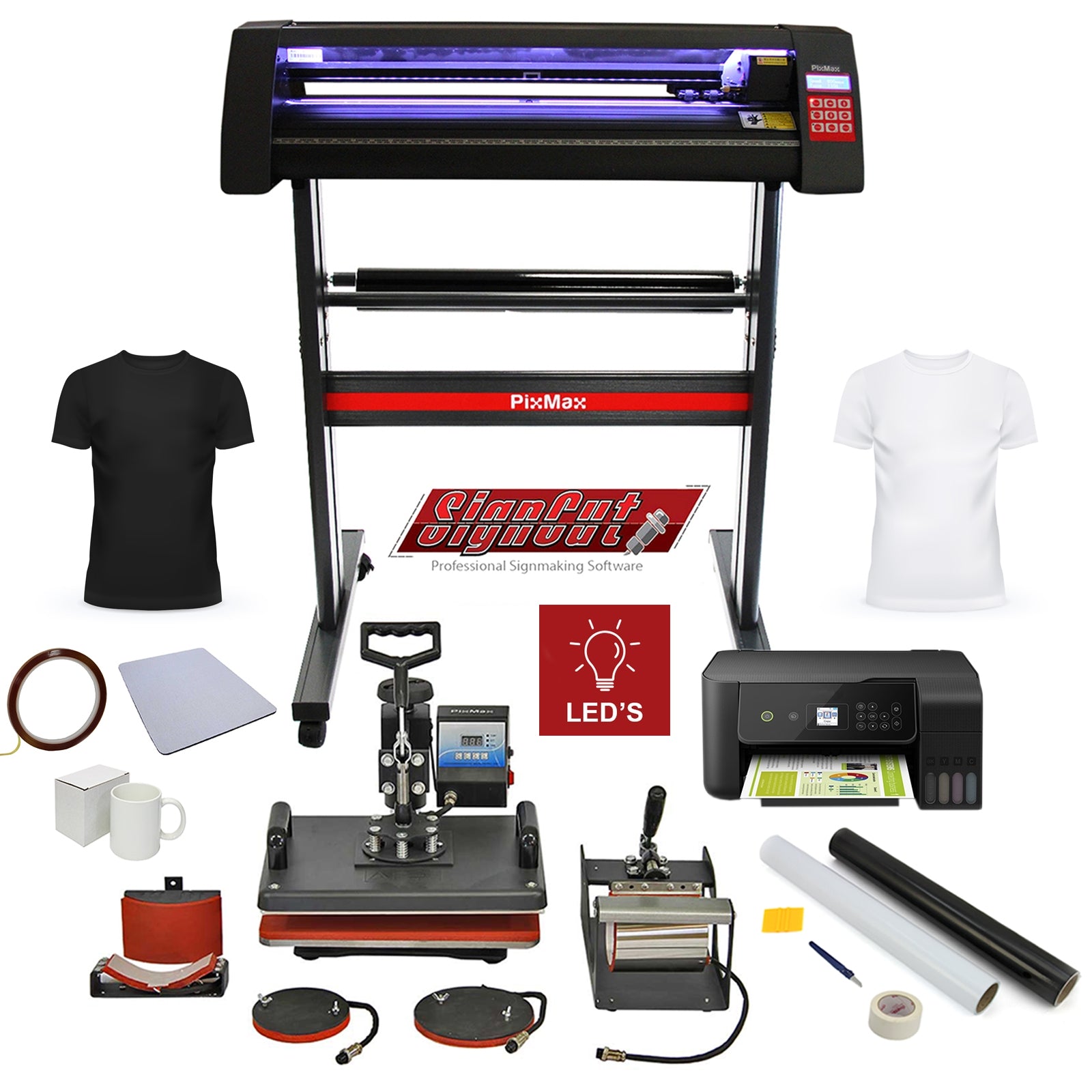 Q-Rax Kit Plotter Vinile LED 720 Pressa 5in1 Stampante