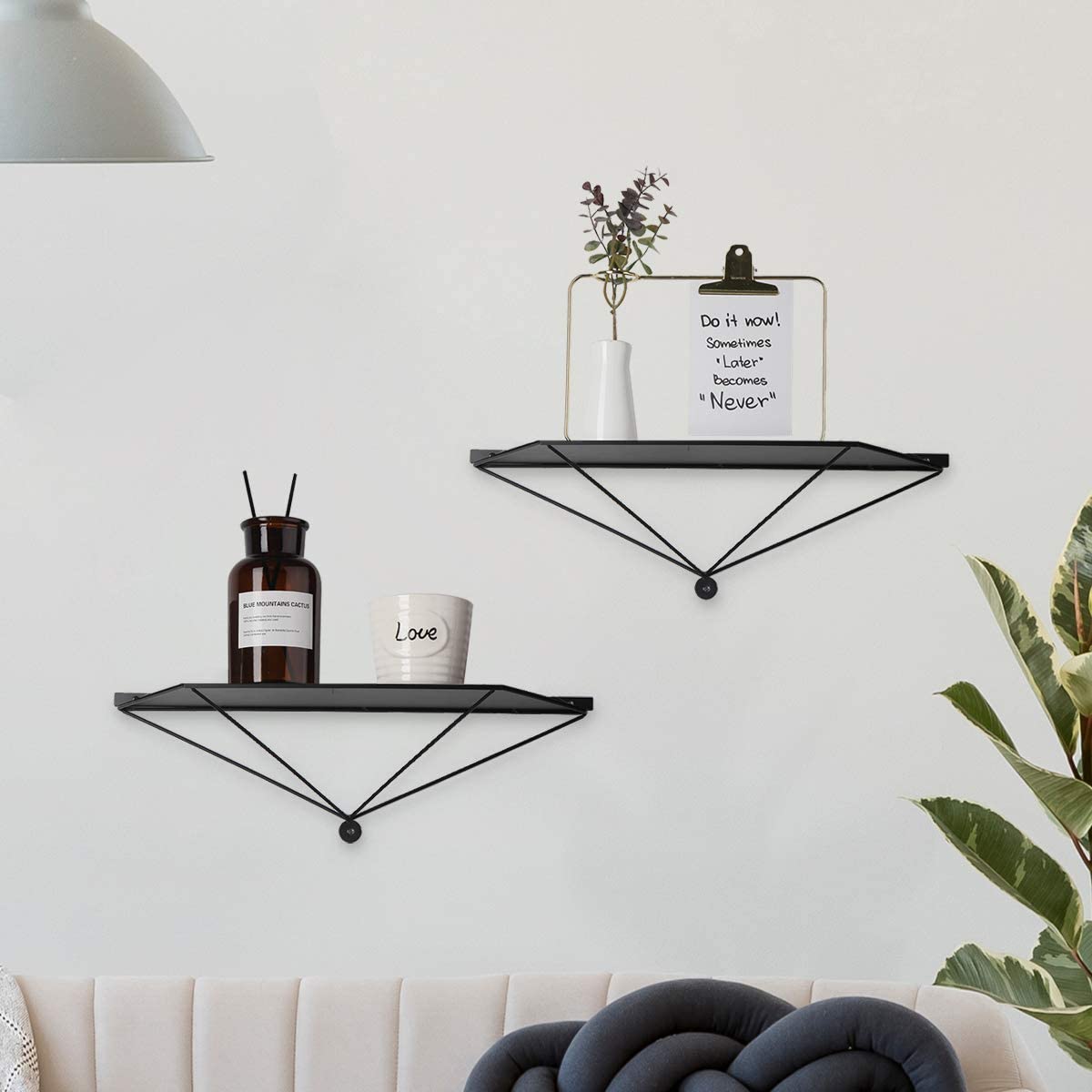 Jackcube Design Living Room mensole parete nere set 2 metallo