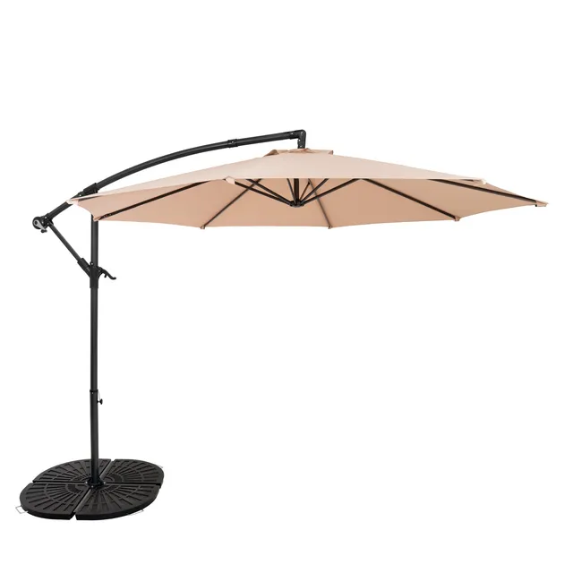 Q-Rax Mobili da Esterno ombrellone beige 3m con base