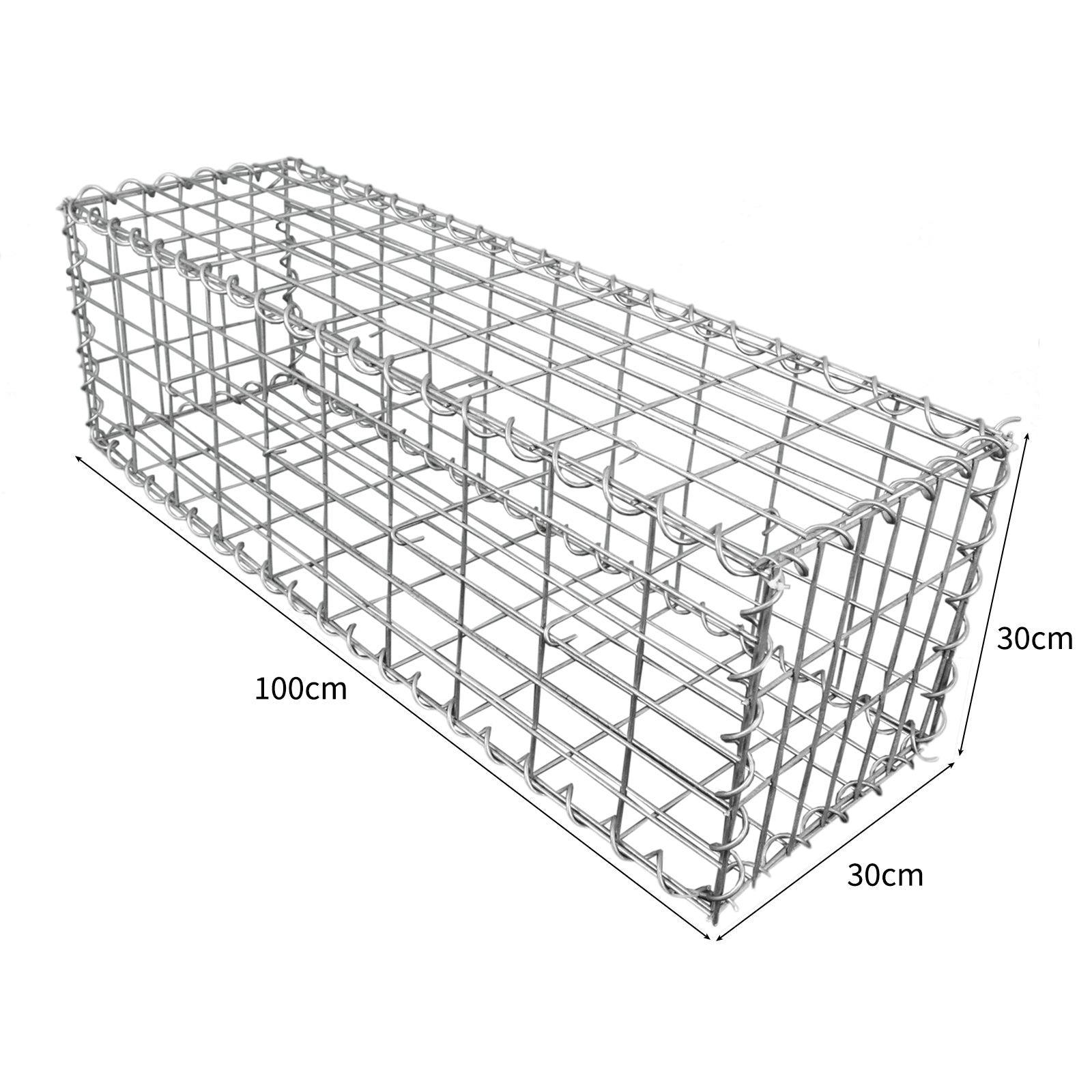 Q-Rax Gabbioni Sassi e Legna 100x30x30 cm 6 Pezzi Zincati