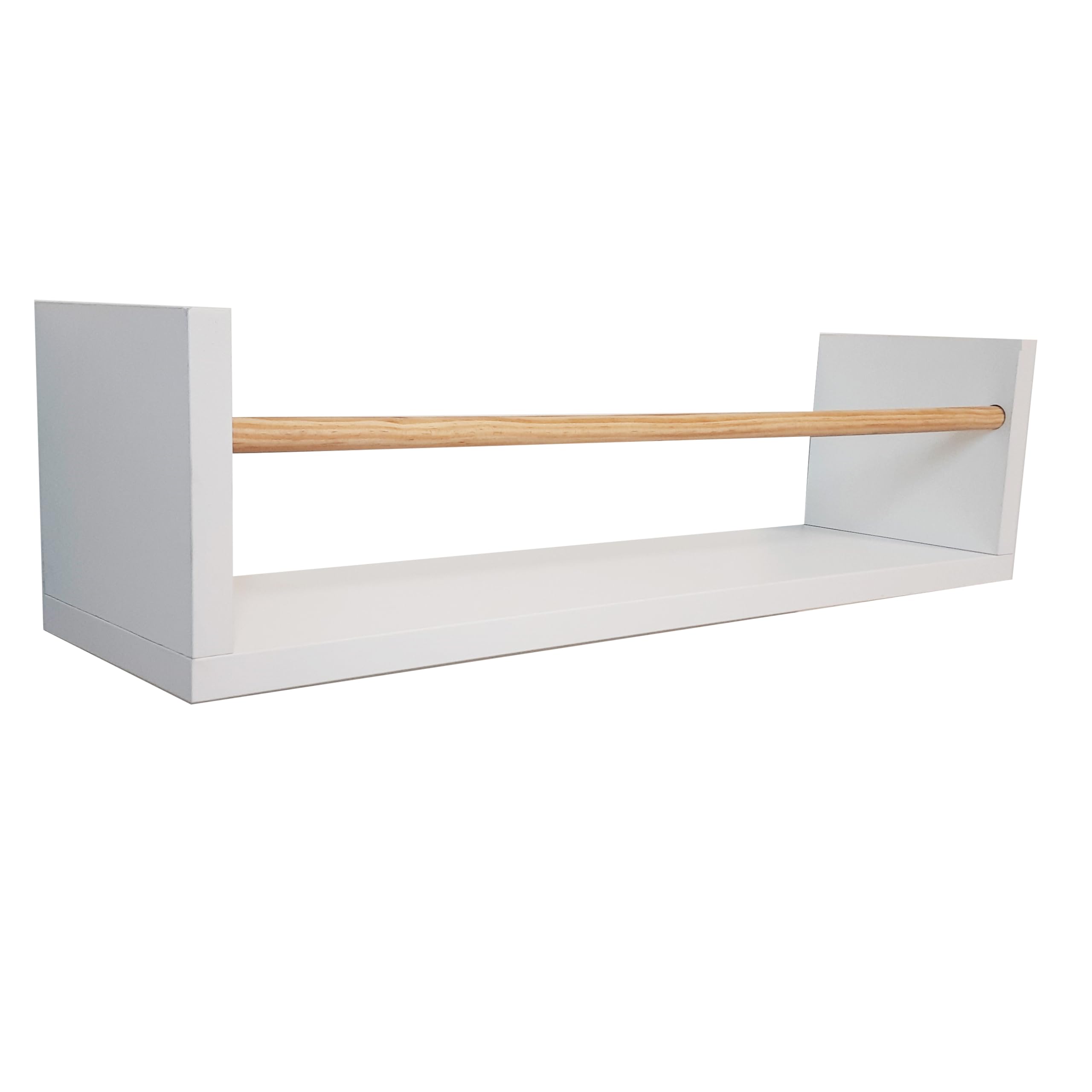 Henor Mensole 40x16x16 cm Mensola parete Bianco Pino con barra