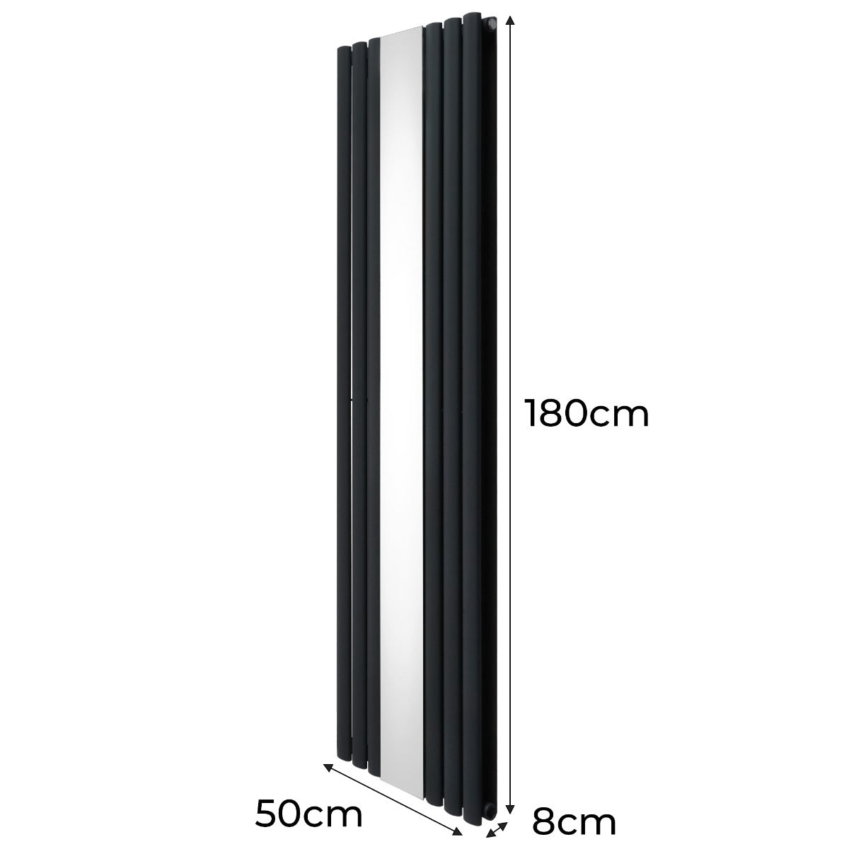 Q-Rax Radiatore Ovale Specchio 1800x500 antracite