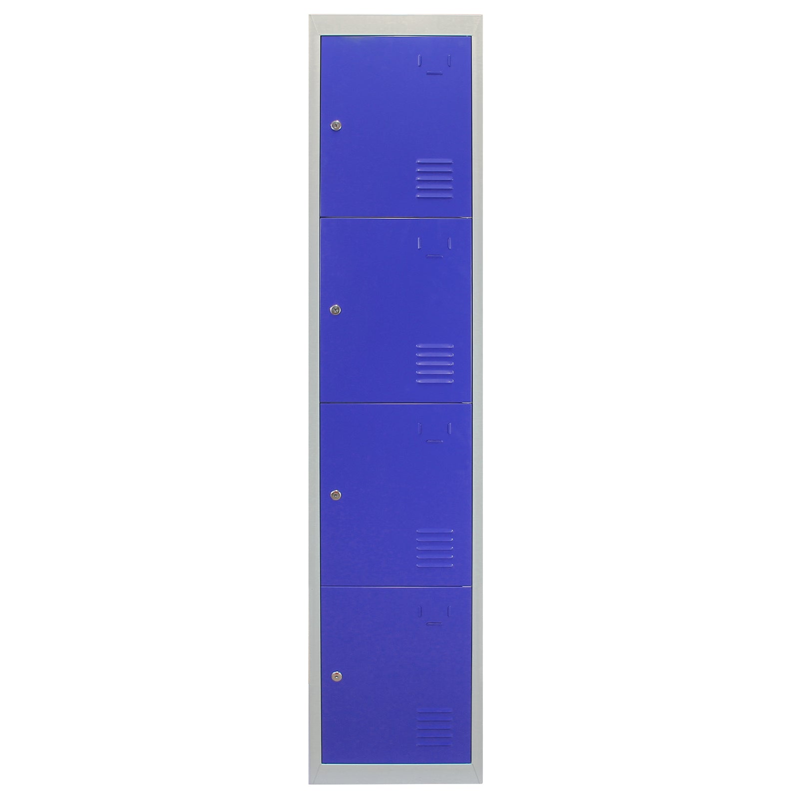 Q-Rax Armadietto 4 Porte Blu Acciaio 180x38x45 cm con Chiavi