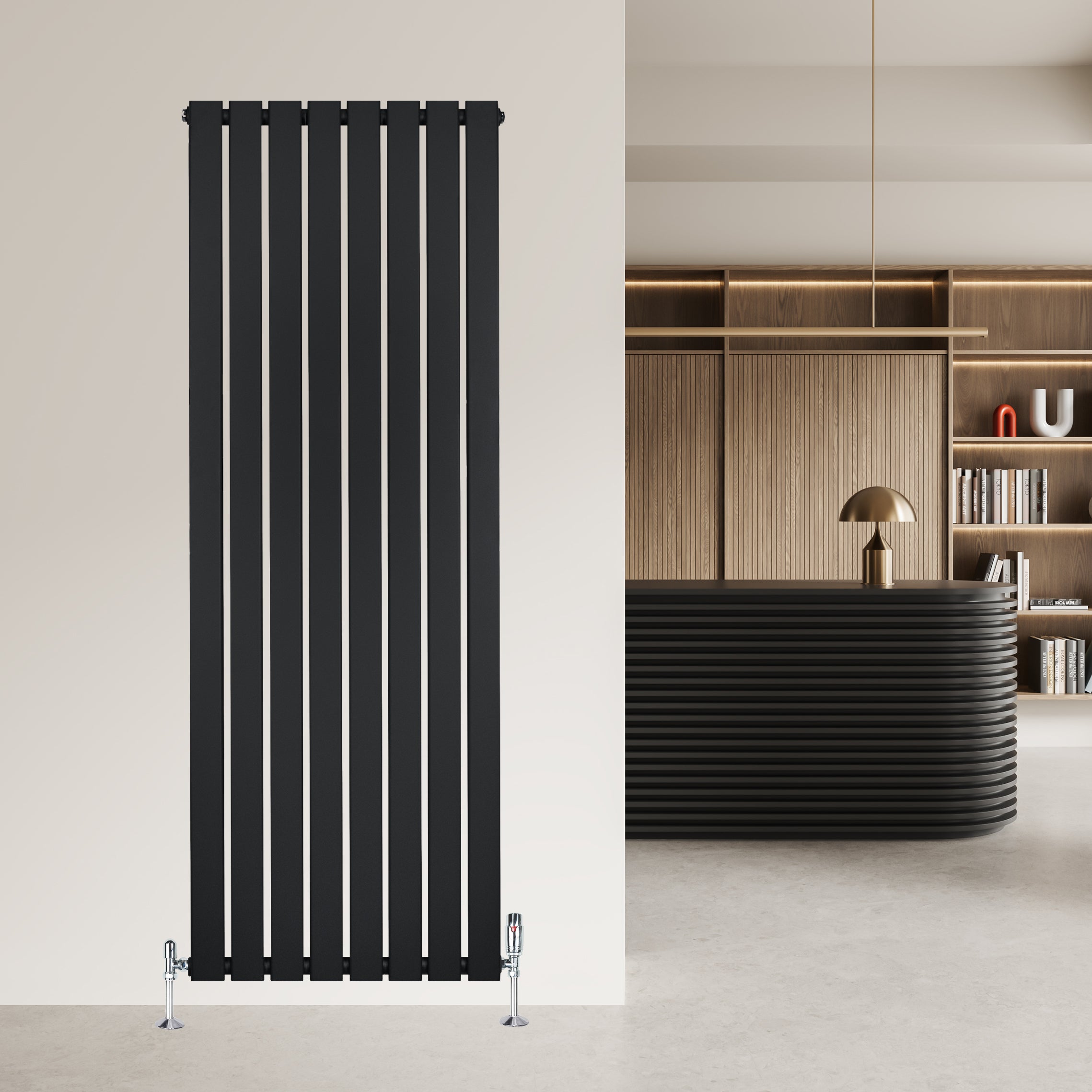 Q-Rax Radiatori Tradizionali 1600x560 Radiatore Piatto Nero