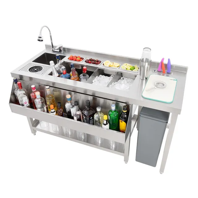 Q-Rax Postazione Bar Cocktail Premium Acciaio Inox