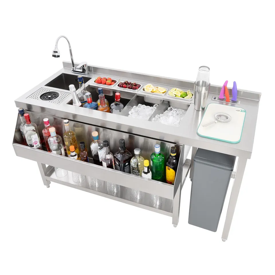 Q-Rax Postazione Bar Cocktail Premium Acciaio Inox