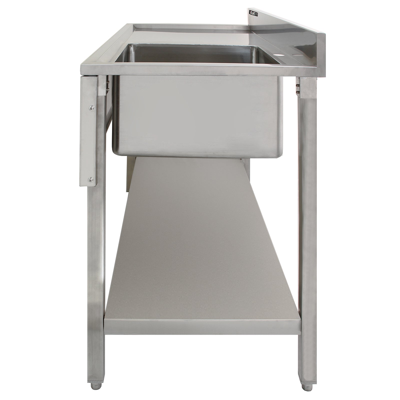 Q-Rax Lavandino Commerciale 1 Vasca Acciaio 120cm Sgocciolatoio Sx