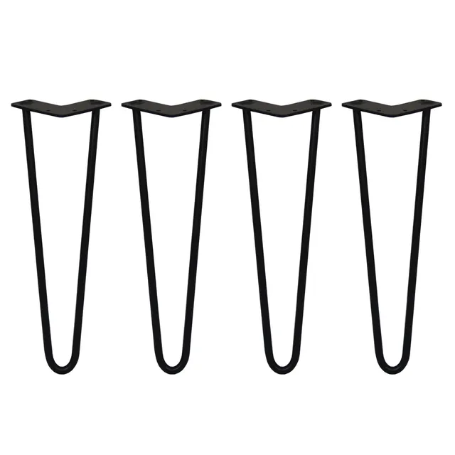 Q-Rax Gambe Tavolo a Forcina 40,6cm Nero 12mm 2 Rebbi 4pz