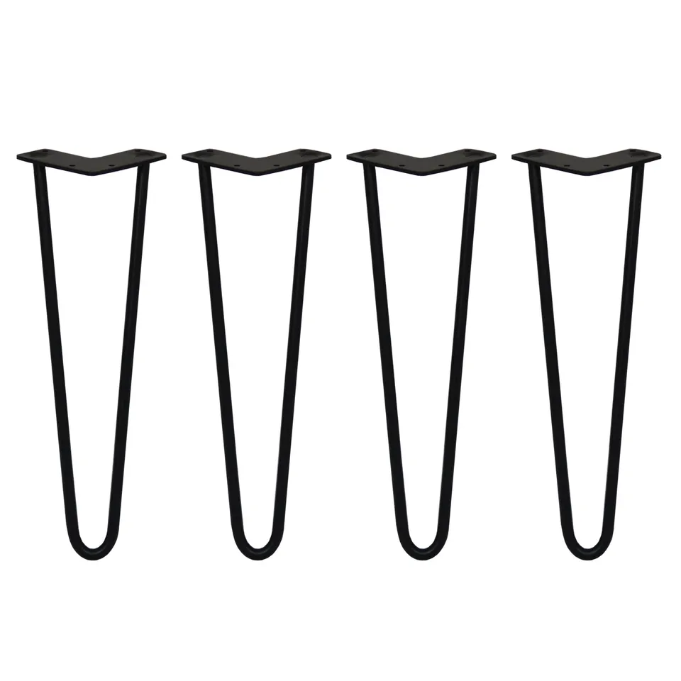 Q-Rax Gambe Tavolo a Forcina 40,6cm Nero 12mm 2 Rebbi 4pz
