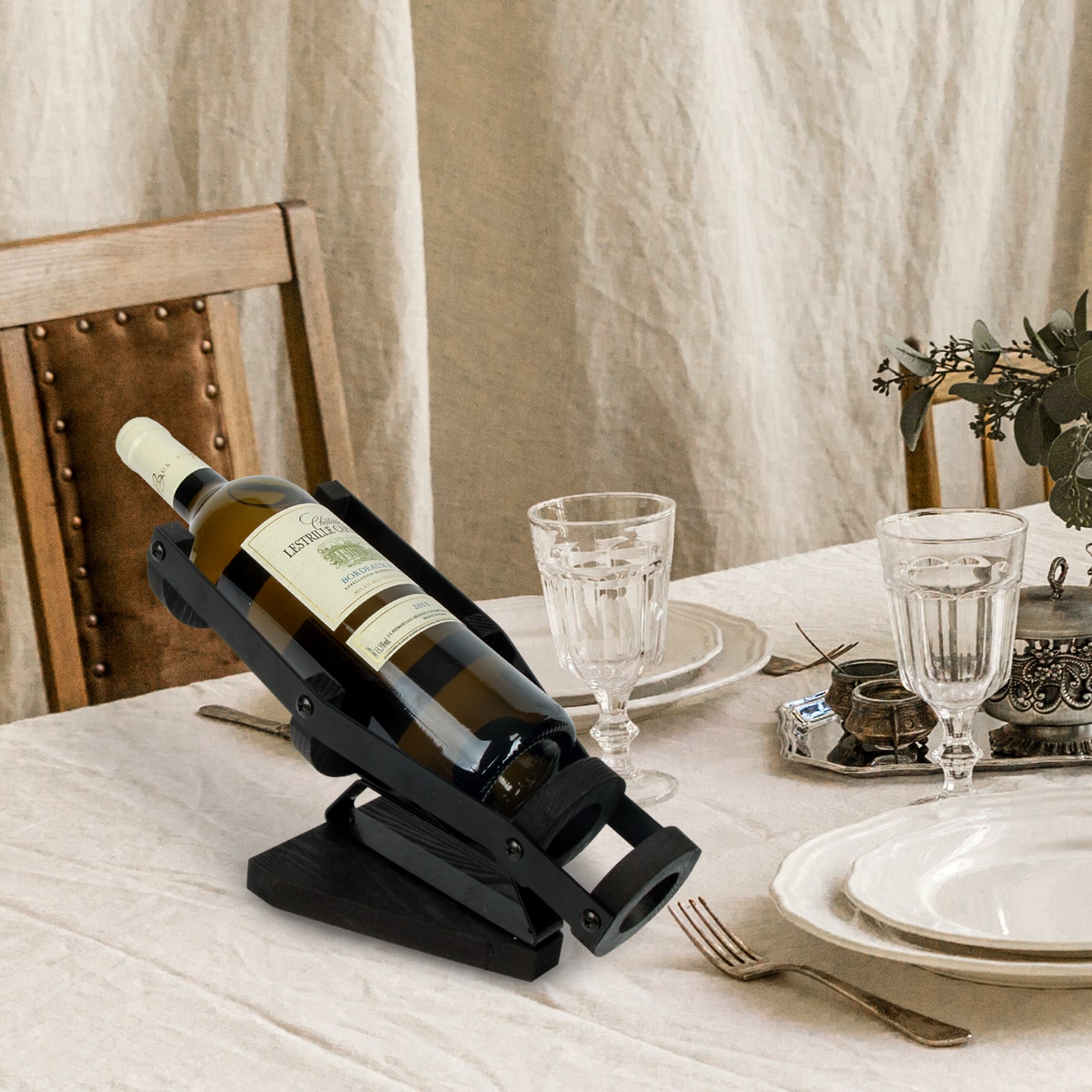 JackCube Design Kitchen Portabottiglie da Banco Nero 750 ml