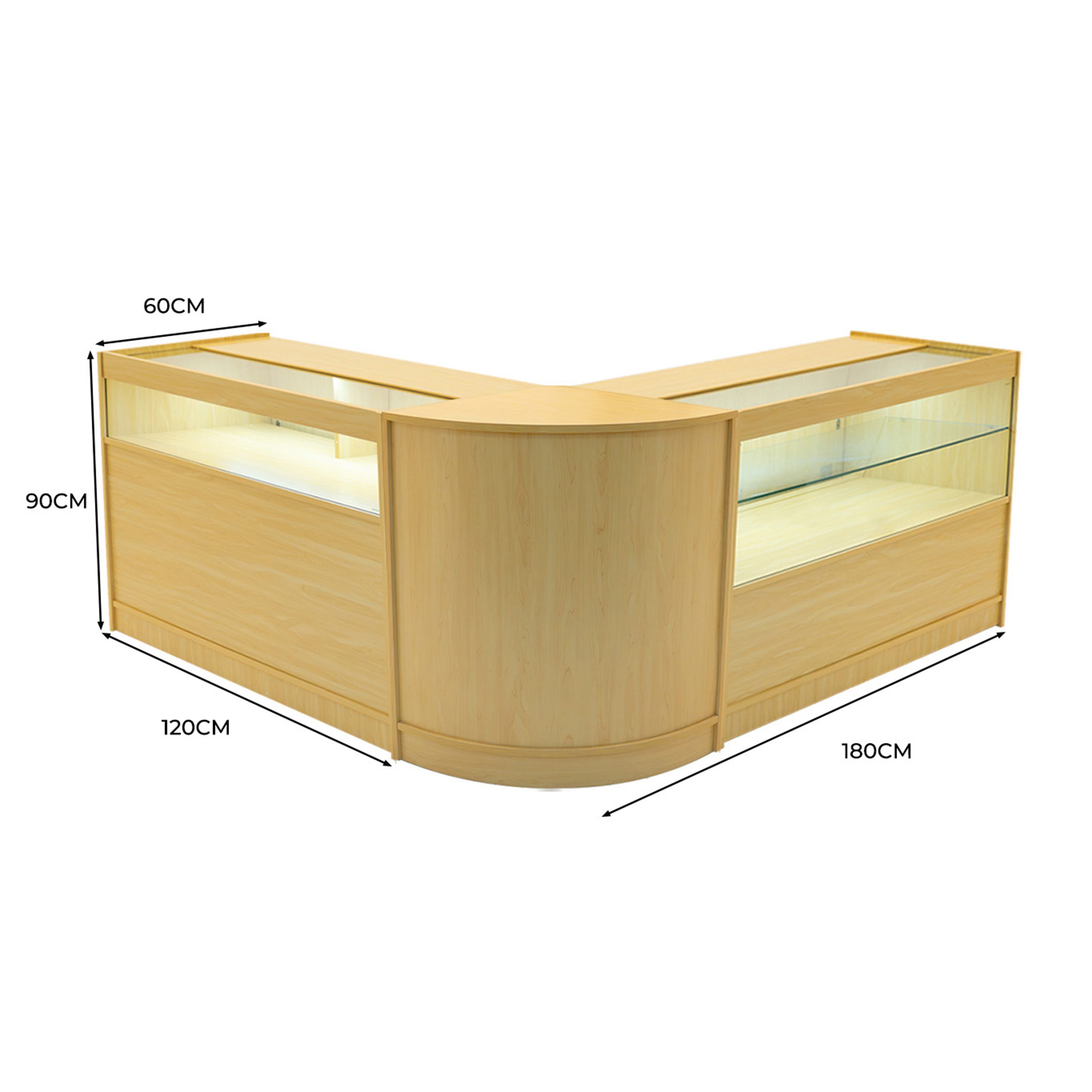 Q-Rax Banconi da Negozio Adonis set bancone acero LED B1200