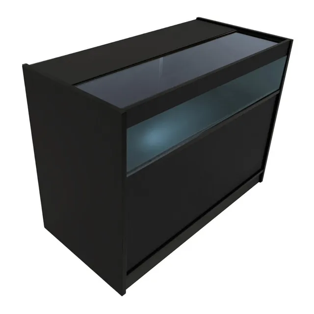 Q-Rax Banconi da Negozio B1200 Bancone Nero LED 120cm