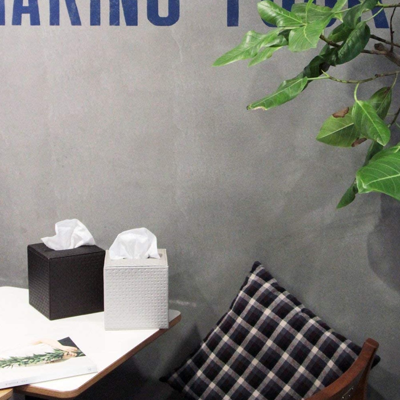 Jackcube Design porta fazzoletti pelle marrone trapuntato