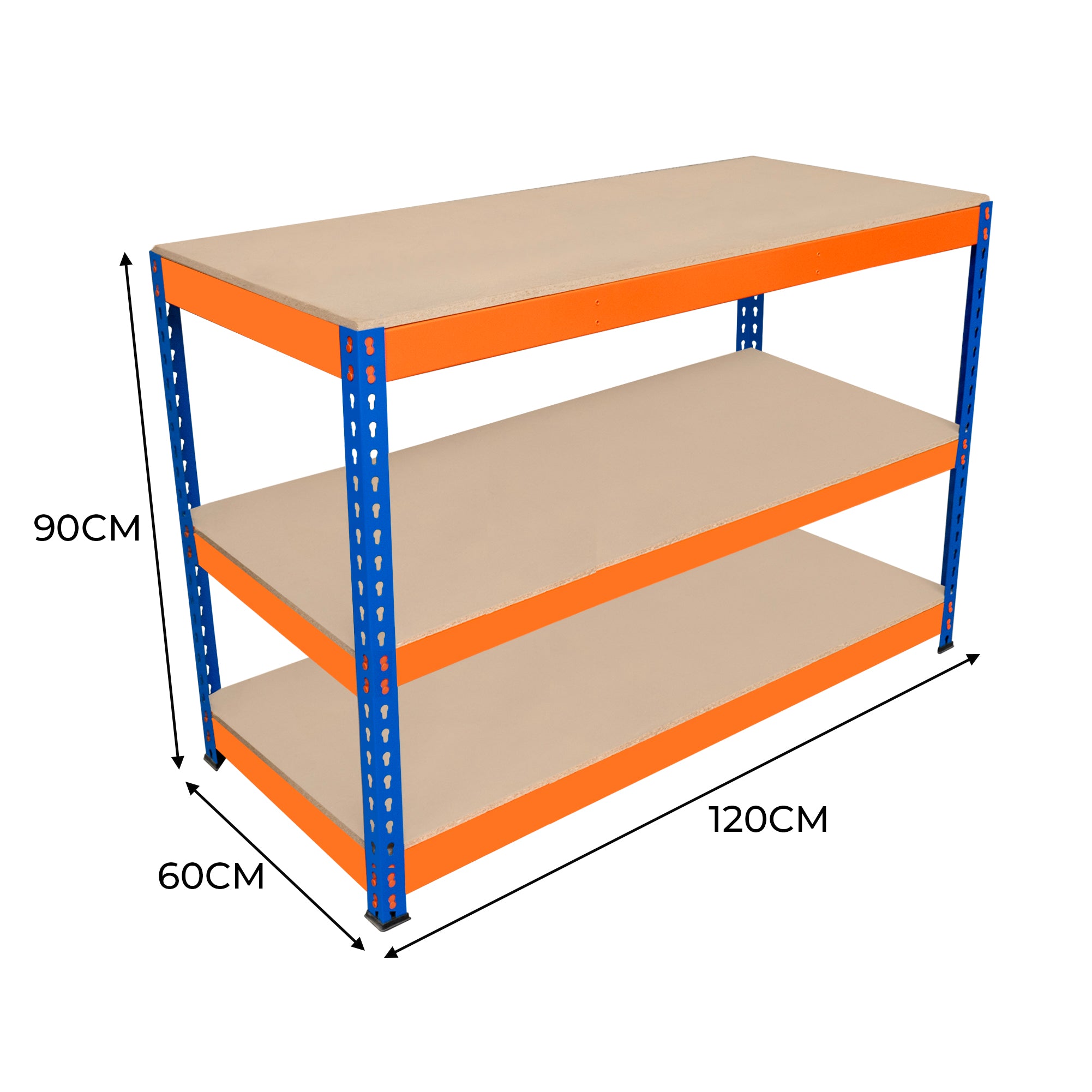Q-Rax S-Rax Banco Lavoro 3 Ripiani 120x60x90 600kg