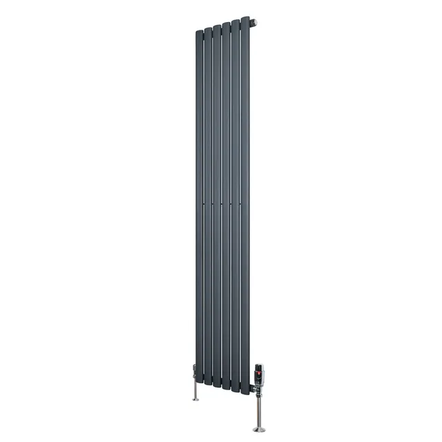 Q-Rax Radiatore Ovale Verticale 1800x360 mm Antracite Valvole