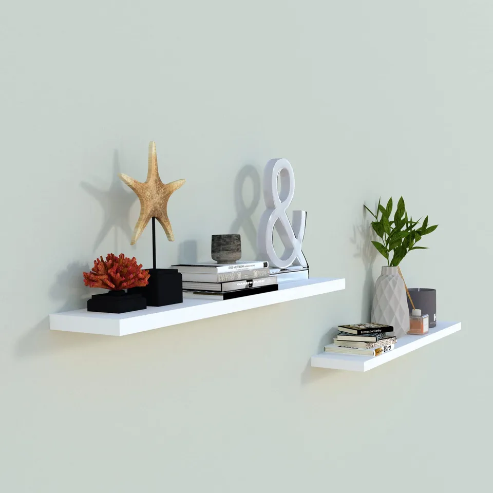 Henor Mensole 80x15 cm Set 2 Mensole parete Bianco 30 kg