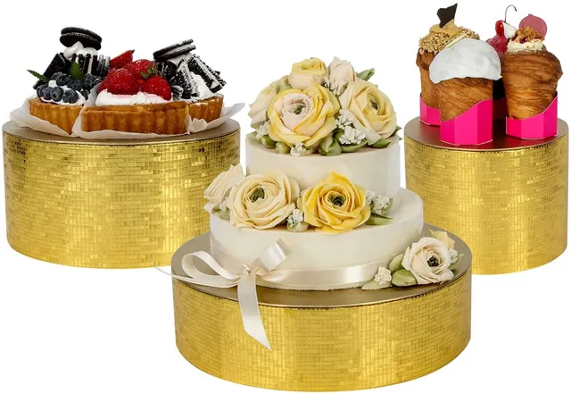 Jackcube Design Display Alzata Torta Oro Set 3 Pezzi 20-30 cm