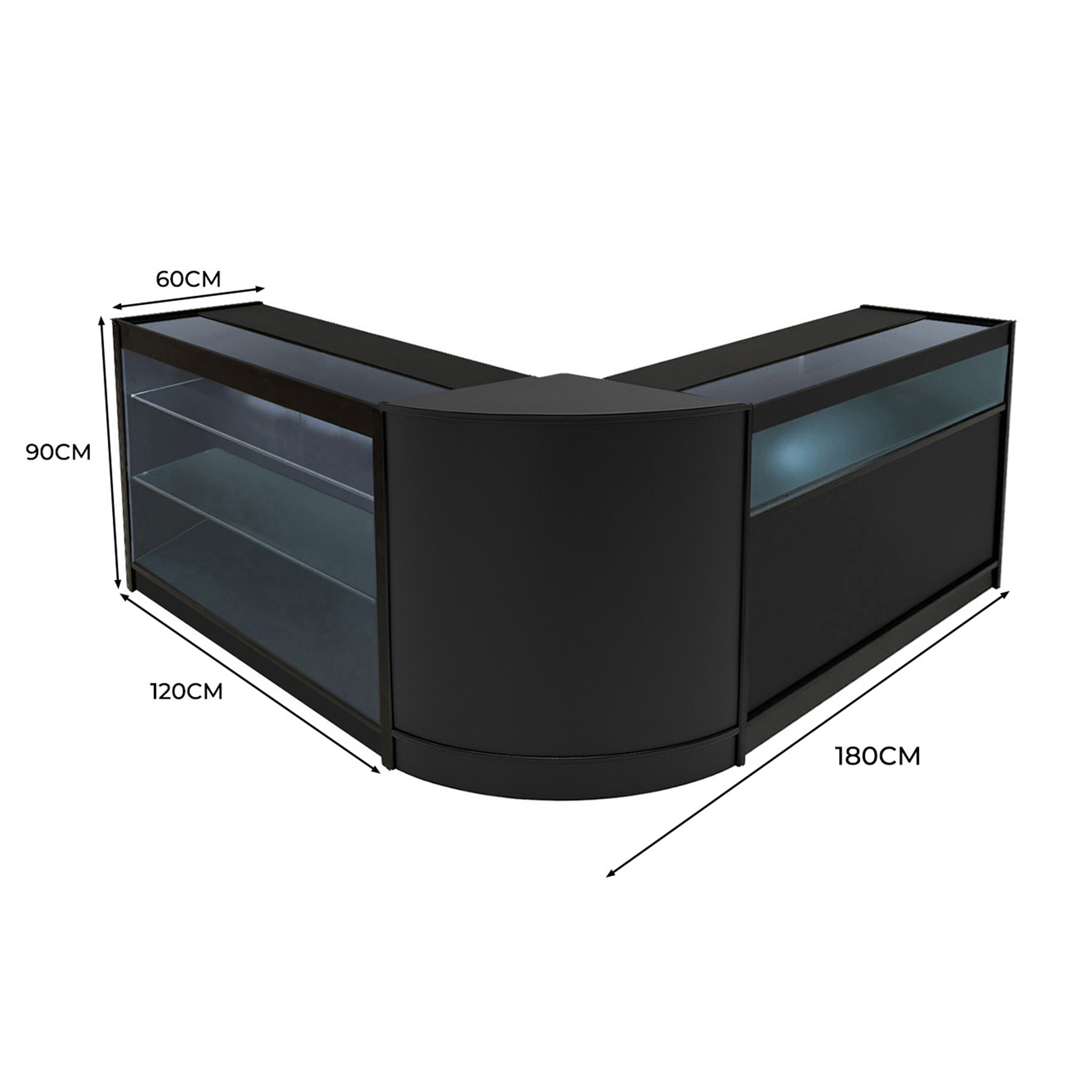 Q-Rax Banconi Triton K1200 B1200 CM60 Nero LED Vetro