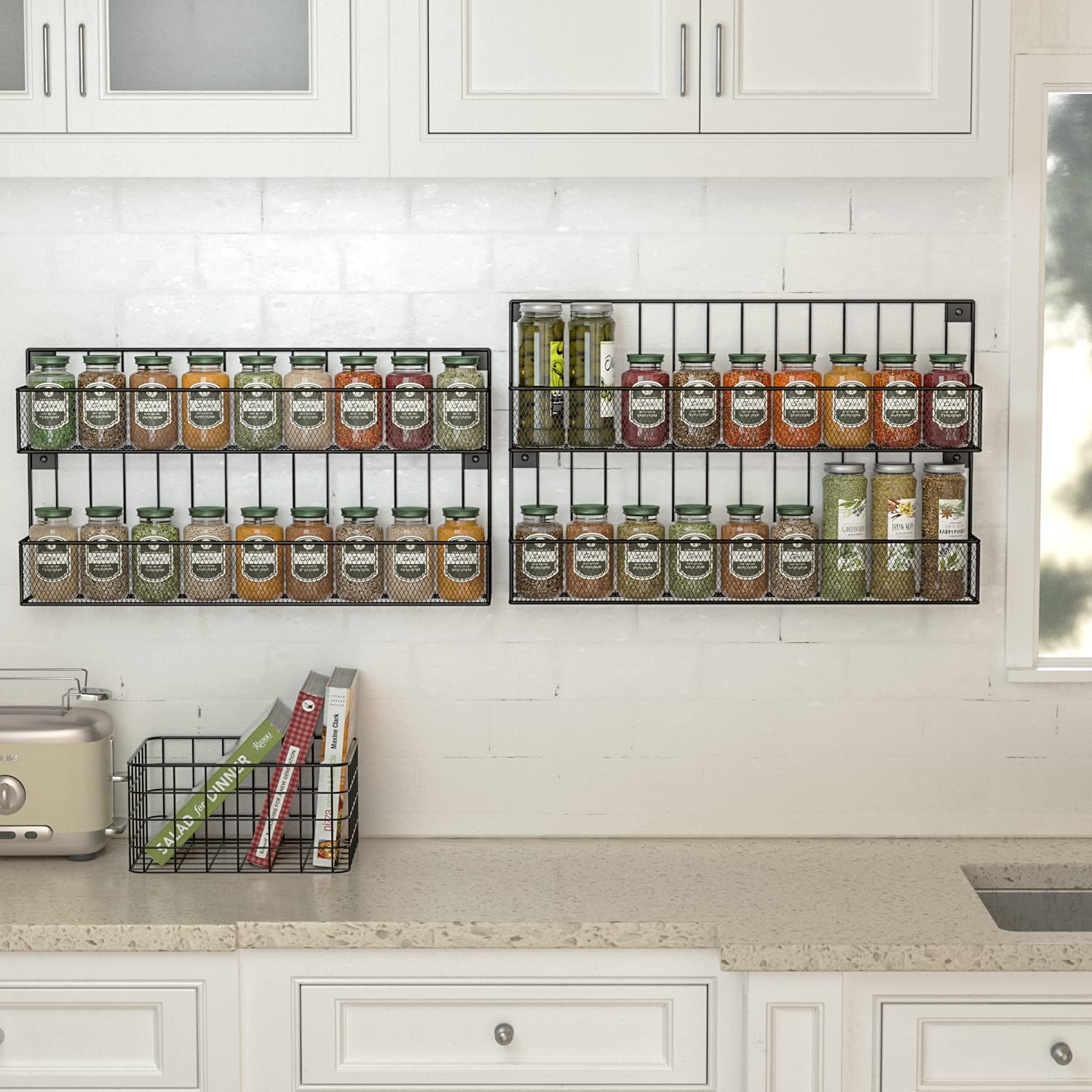 Jackcube Design Kitchen Set 2 Mensole Spezie Parete 2 Ripiani