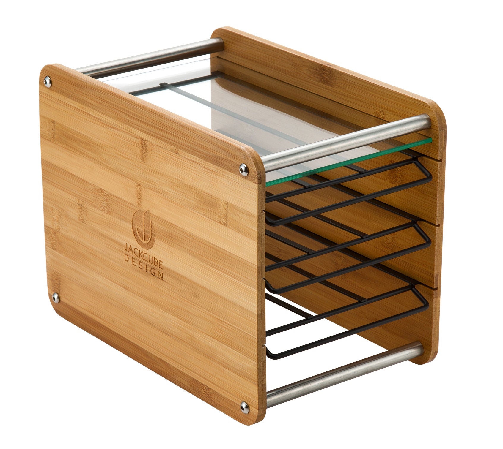 Jackcube Design Kitchen Portacapsule bambù 3 cassetti 48pz