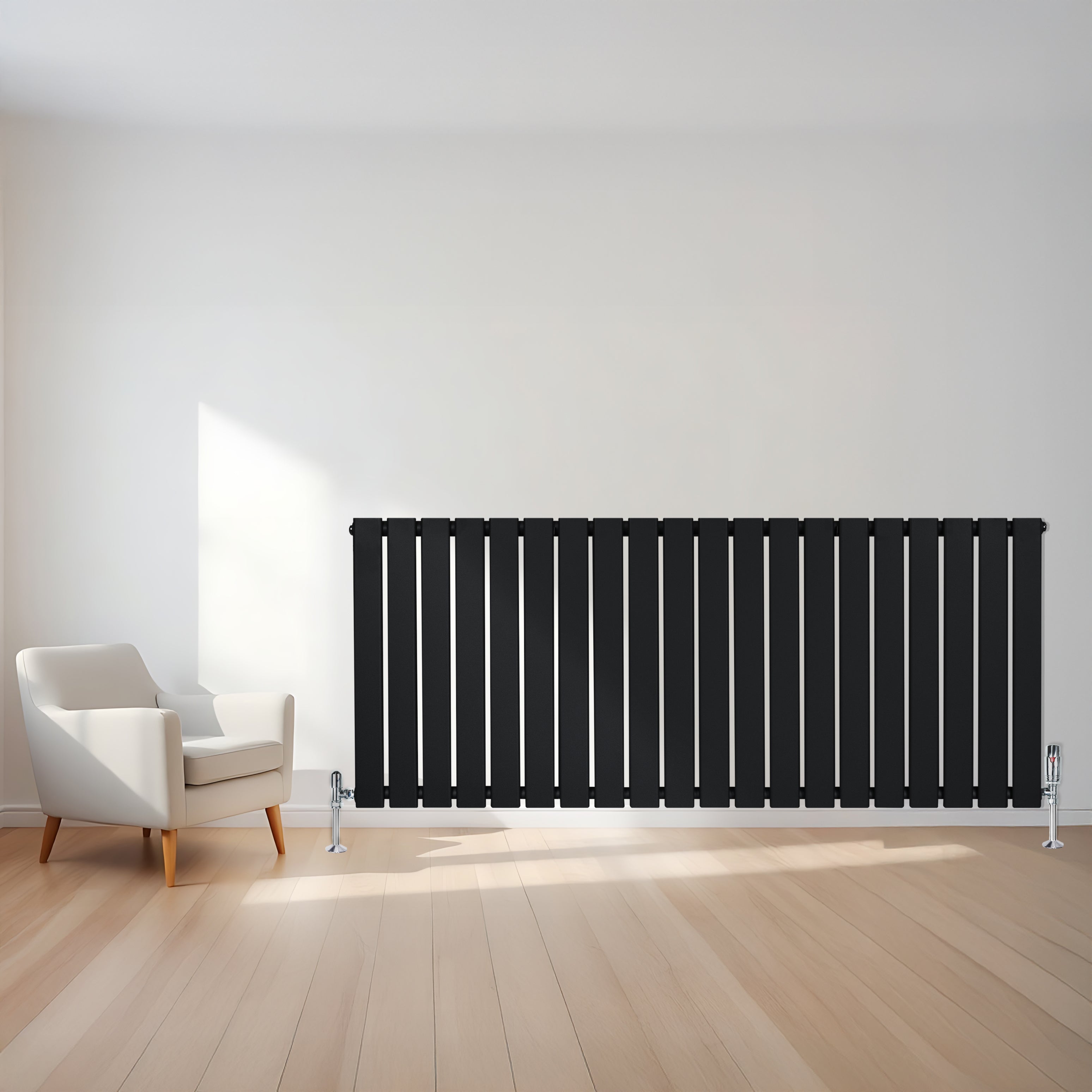 Q-Rax Radiatore Piatto 600x1400mm Nero Termosifone 4335 BTU