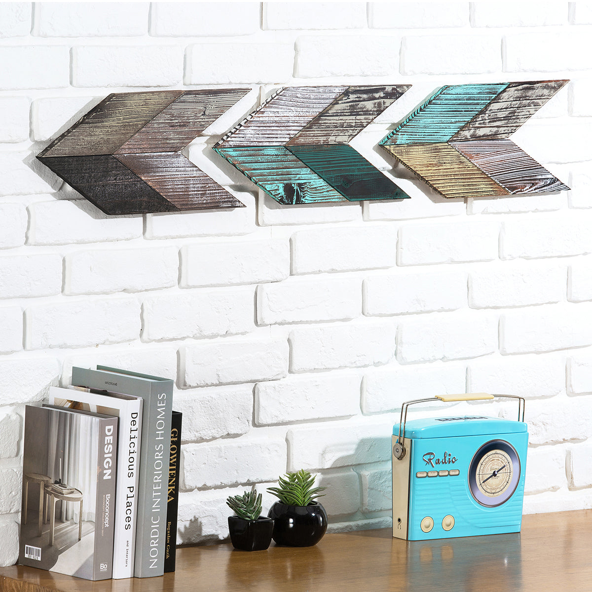 Jackcube Design Wall Décor Set 3 Frecce Legno Parete