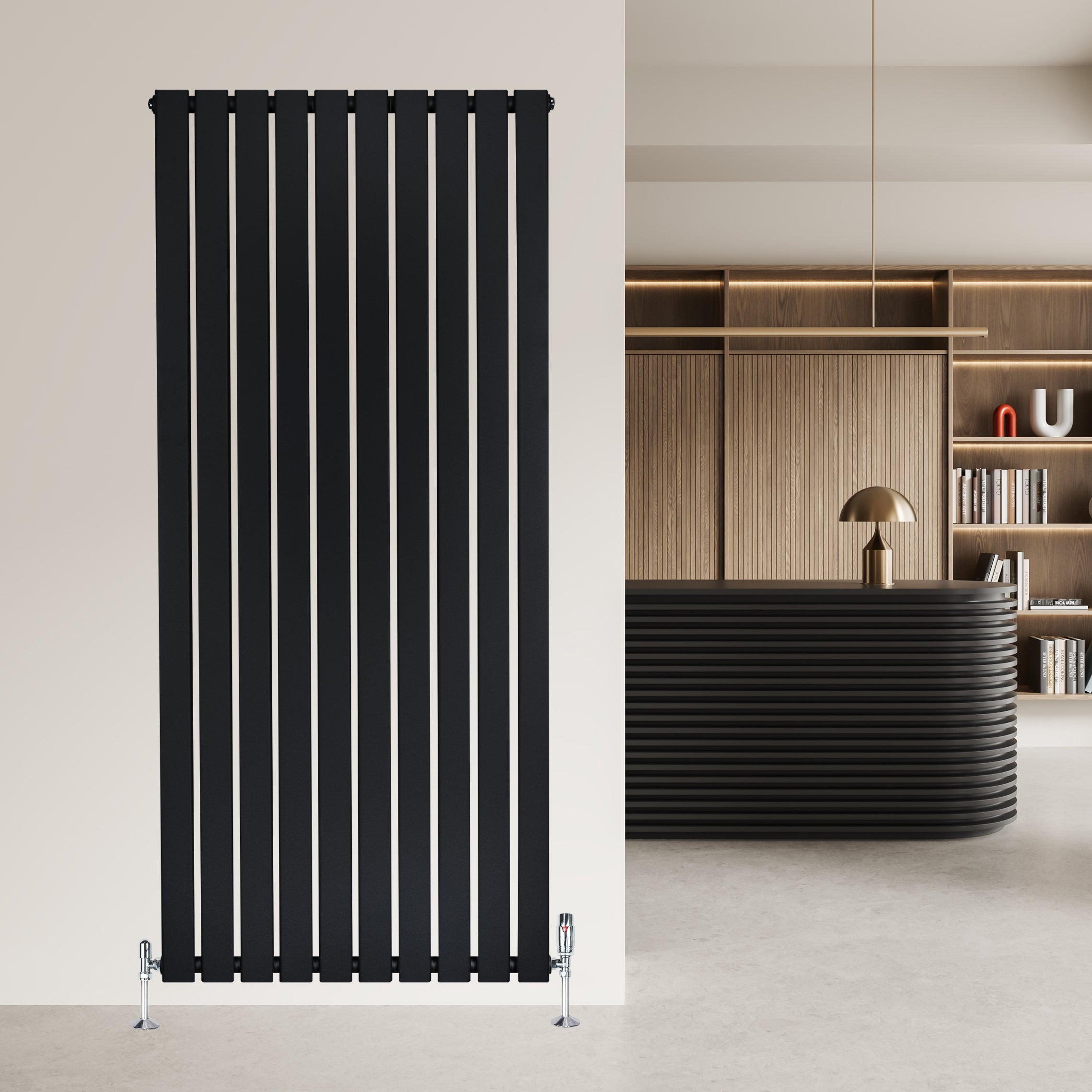 Q-Rax Pannelli Piatti radiatore verticale 1600x700 mm nero
