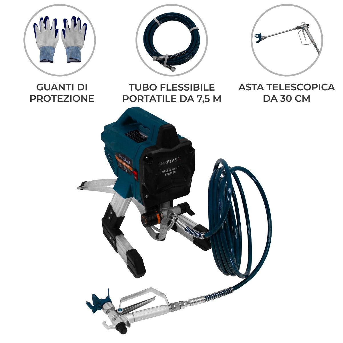 Maxblast Verniciatore a Spruzzo Airless 650W 2900psi 1,4L/min