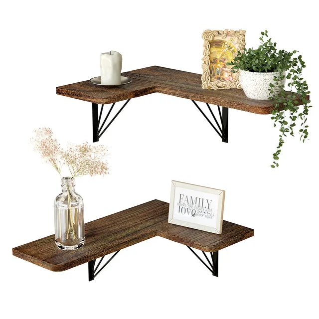 Jackcube Design Living Room set 2 mensole angolari legno massello