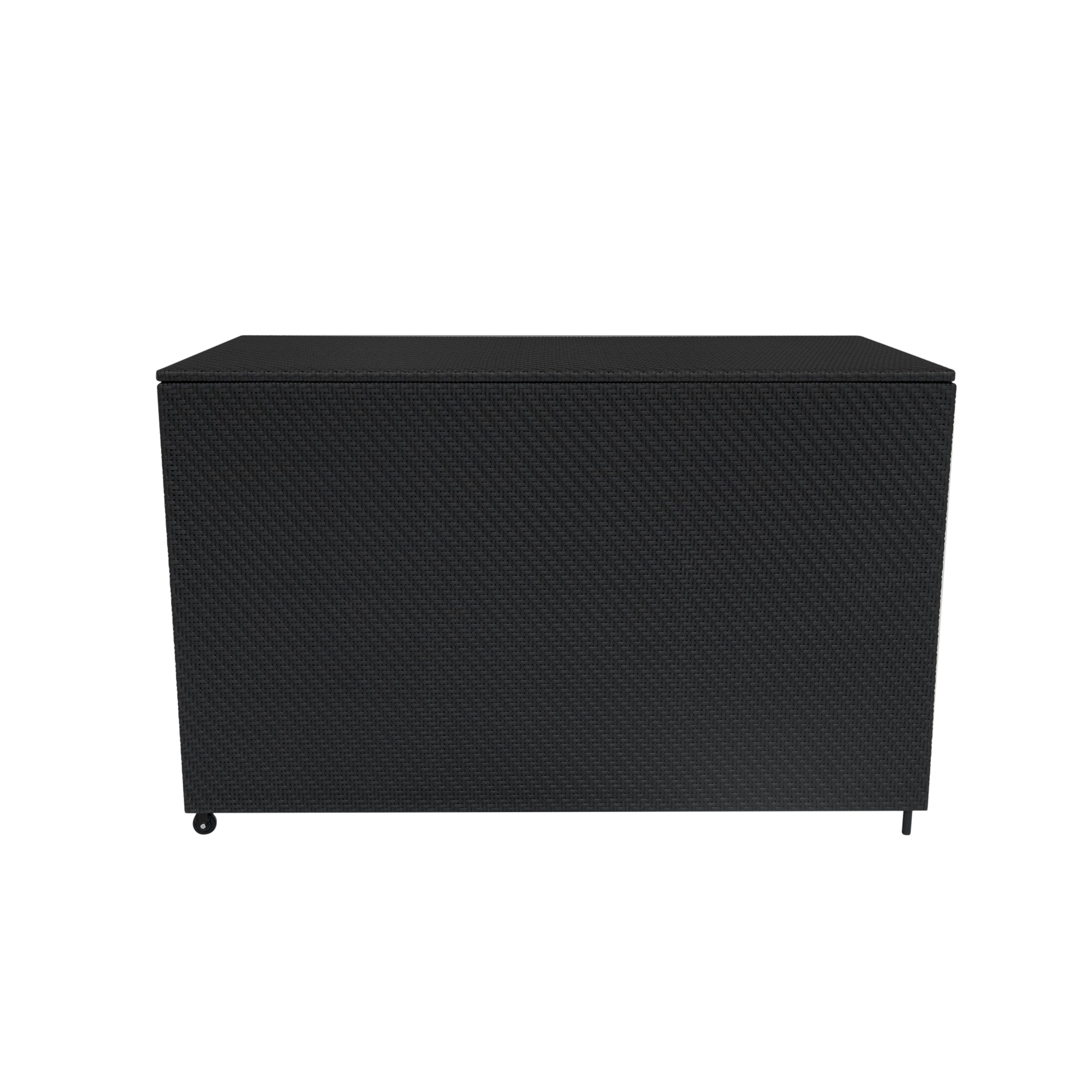 Q-Rax Serafina Baule Esterno Rattan Nero 996L con Ruote
