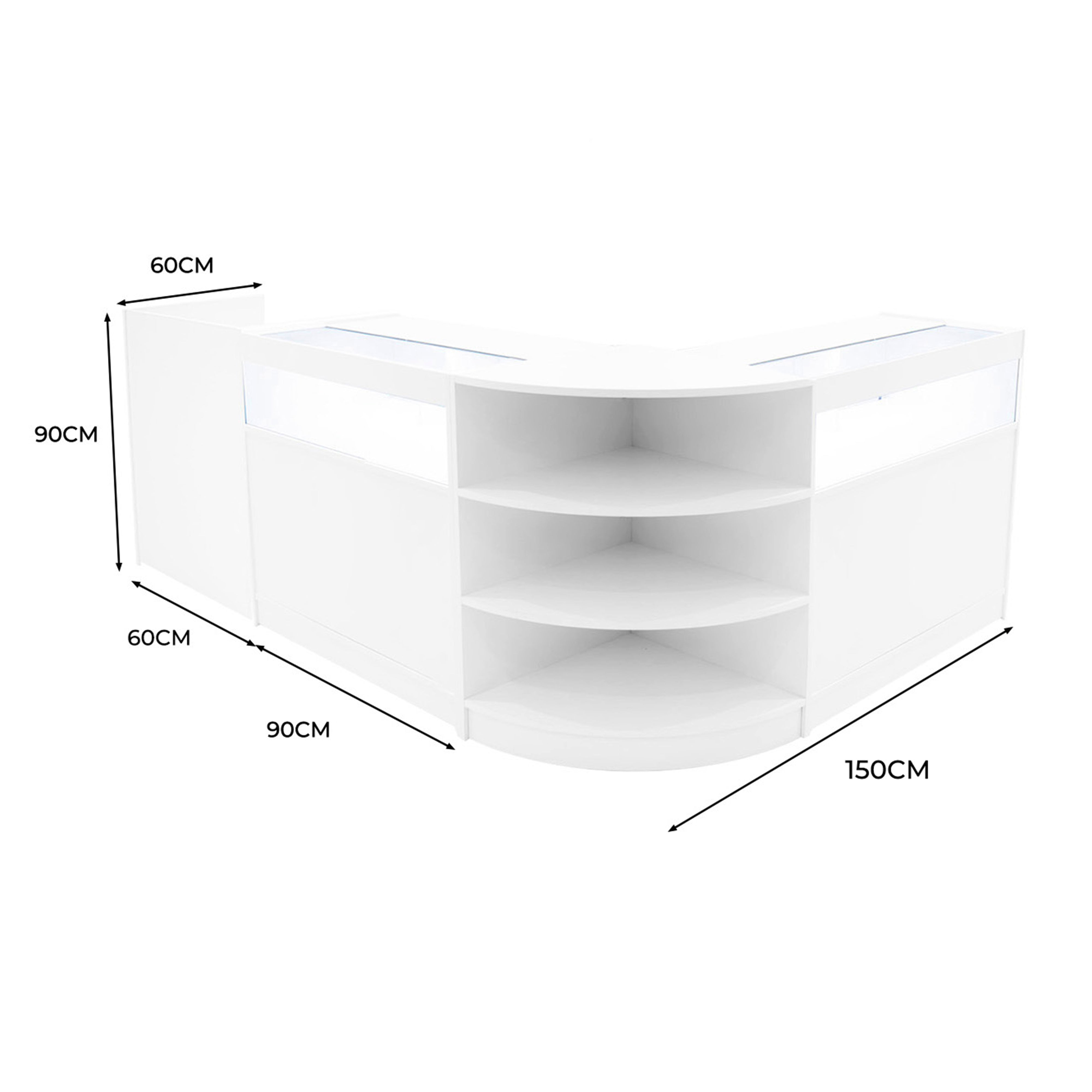 Q-Rax Banconi da Negozio Set LED Sagittarius Bianco 4pz