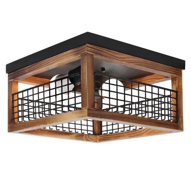 Jackcube Design Living Room Plafoniera 2 Luci Legno E26