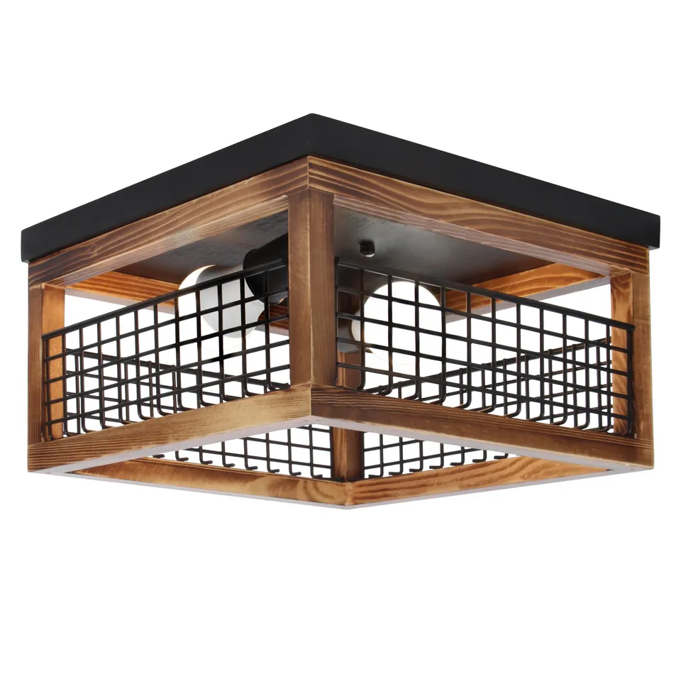 Jackcube Design Living Room Plafoniera 2 Luci Legno E26