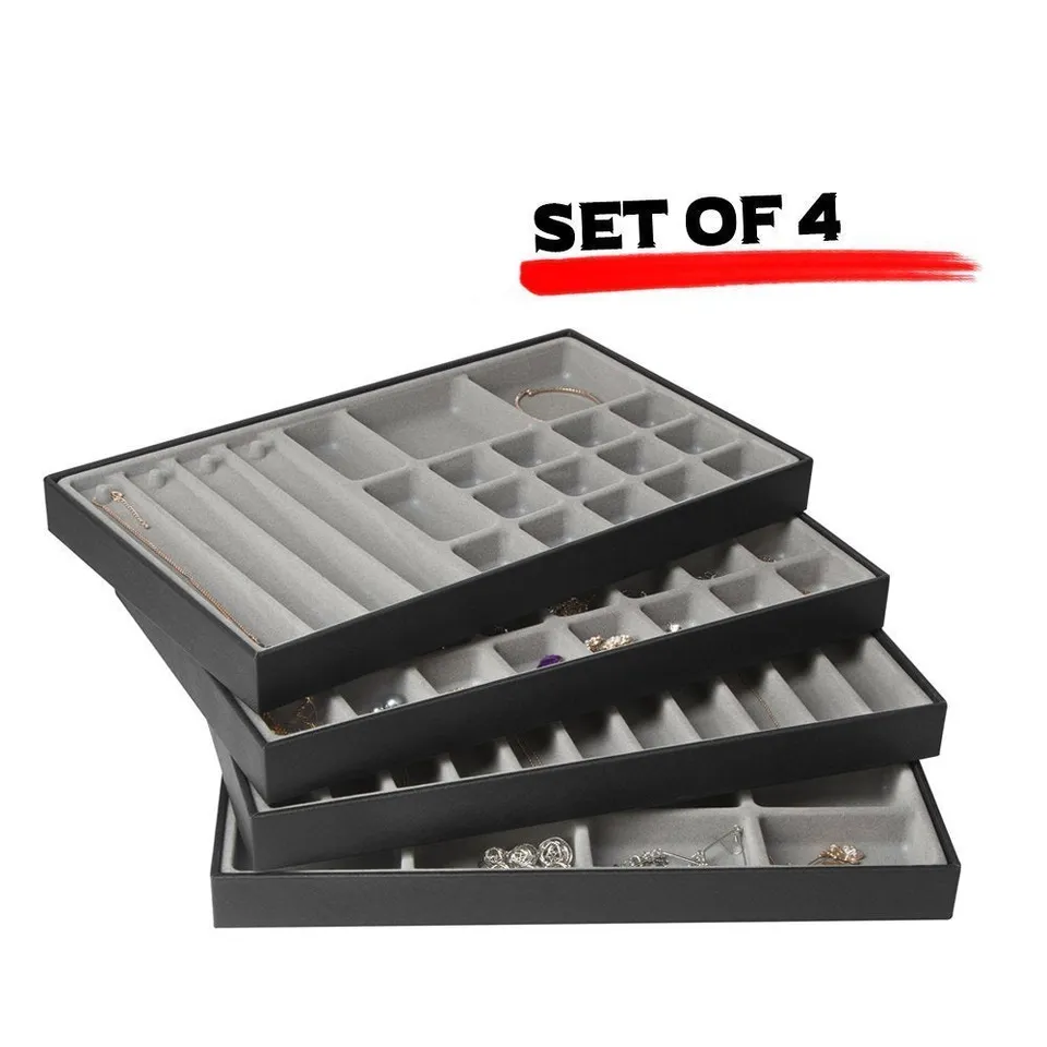 Jackcube Design Makeup Jewelry Set 4 Vassoi Nero
