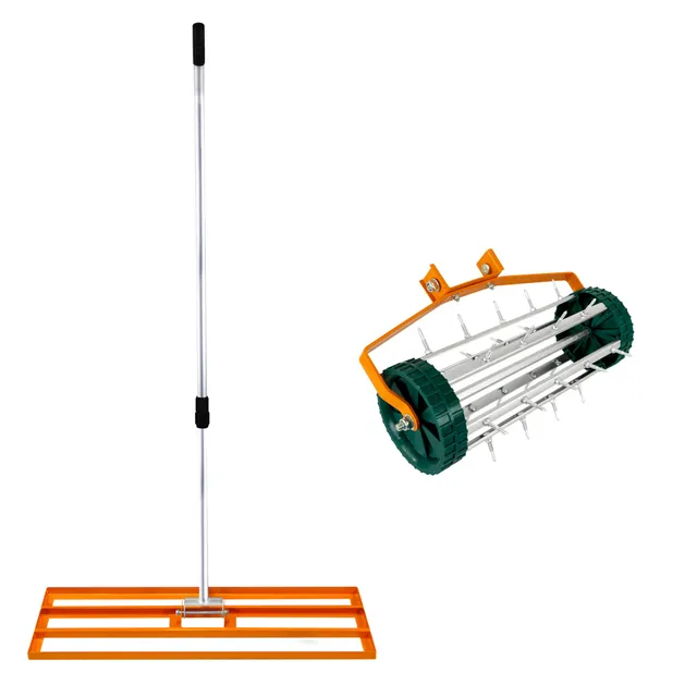 Q-Rax Set Arieggiatore Livellatore Prato 100cm Arancione