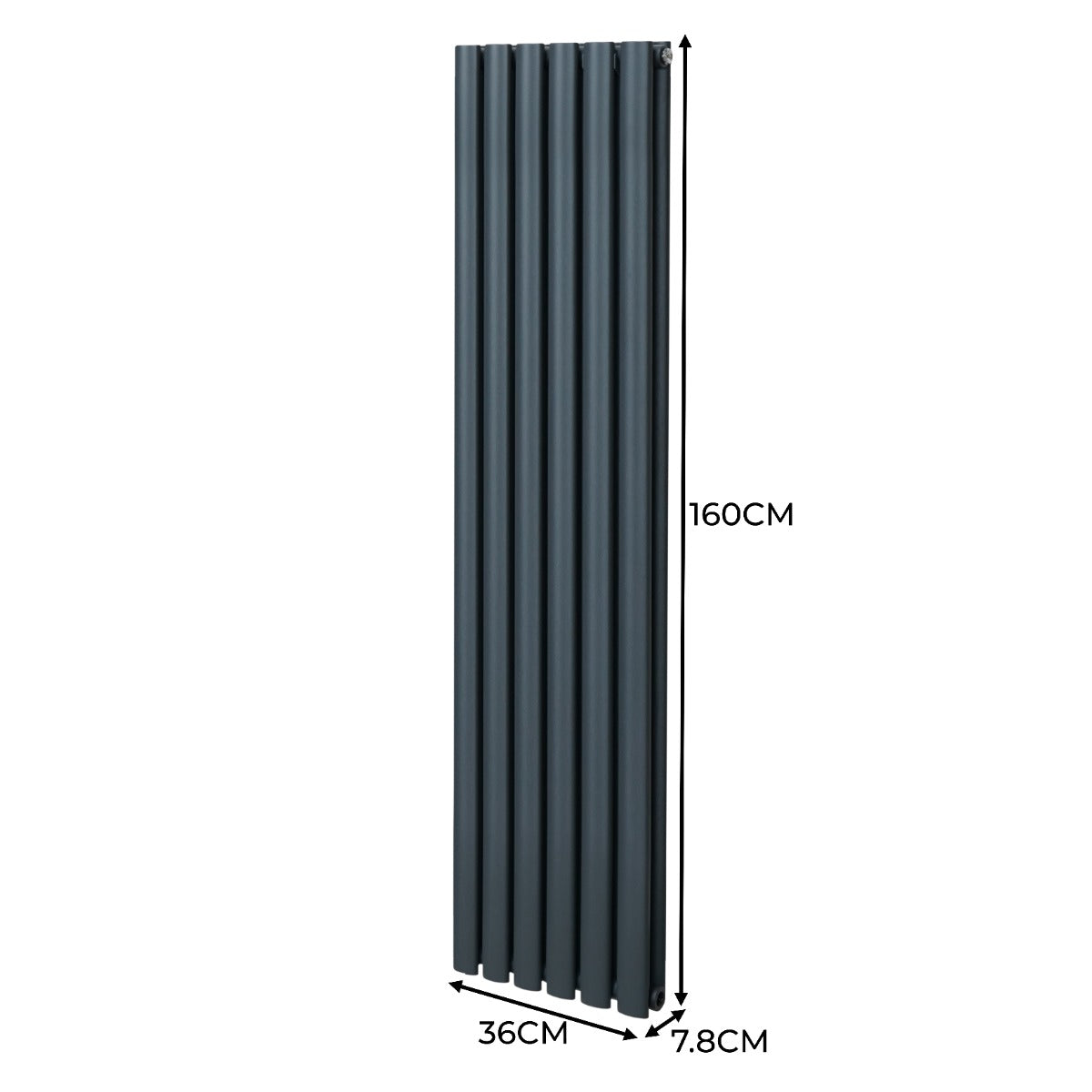 Q-Rax Radiatore Colonna Ovale 1600x360 mm Antracite Acciaio