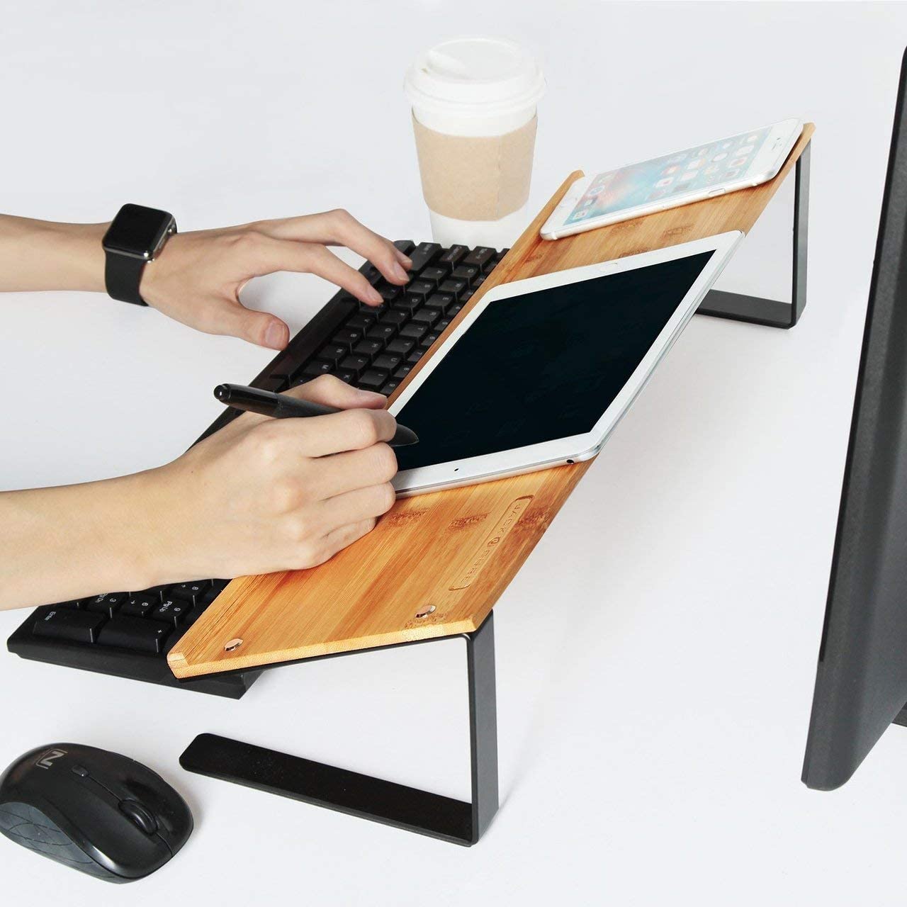 Jackcube Design Home Office Leggio Tablet Libri Bambù Metallo Nero