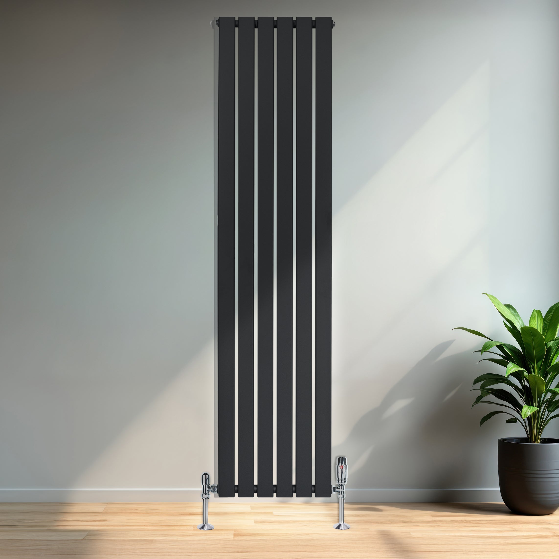 Q-Rax Radiatore Piatto Monocolonna 1800x420 Antracite Valvole