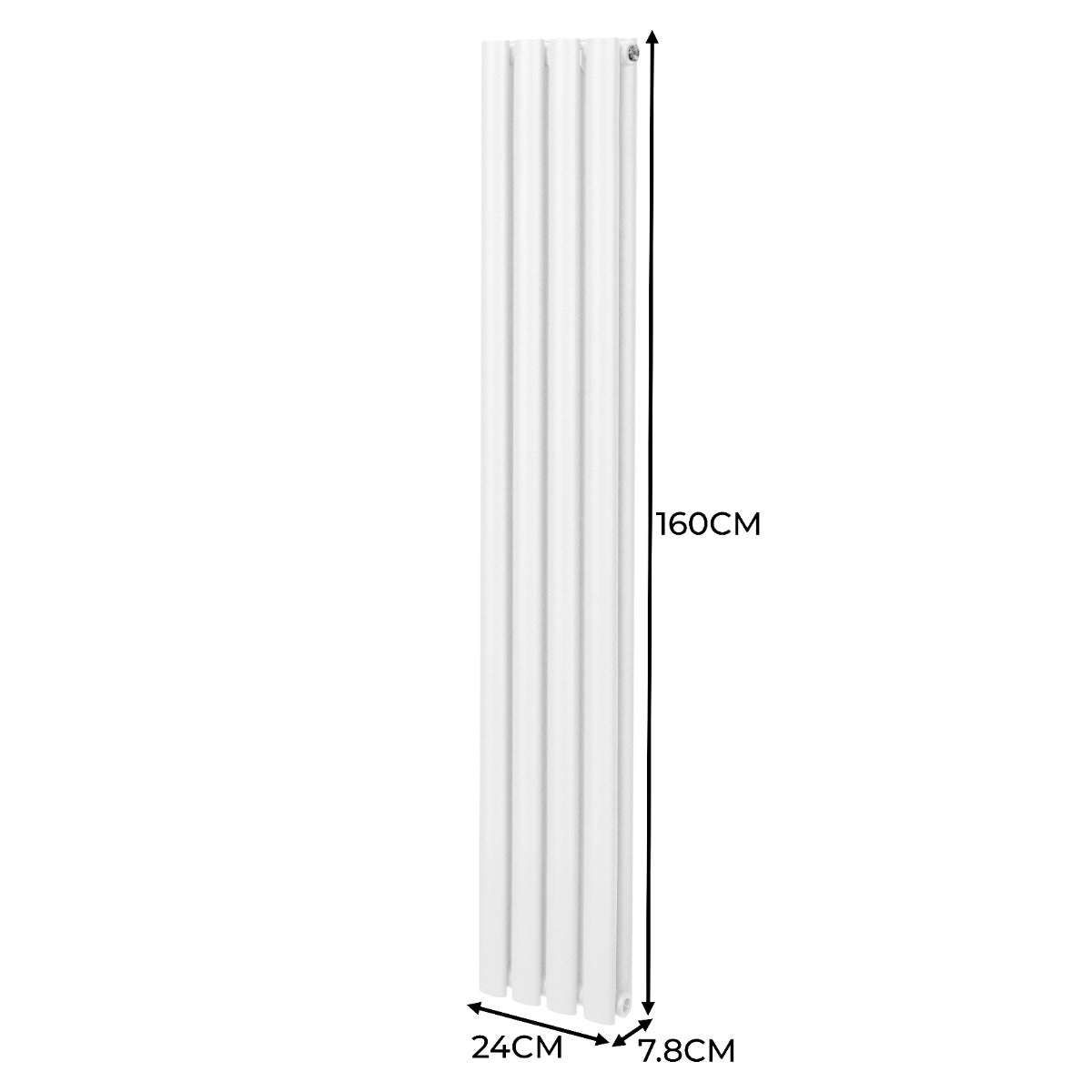 Q-Rax Radiatori Tradizionali colonna ovale 1600x240 termosifone bianco valvole