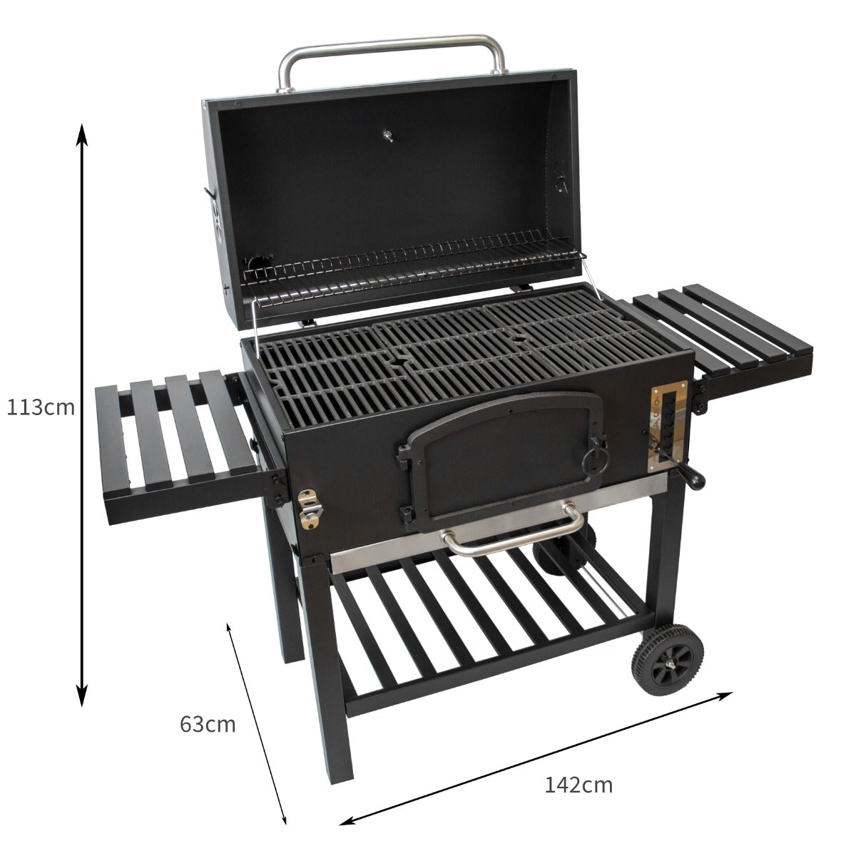 Q-Rax Affumicatore XXL barbecue carbone con coperchio
