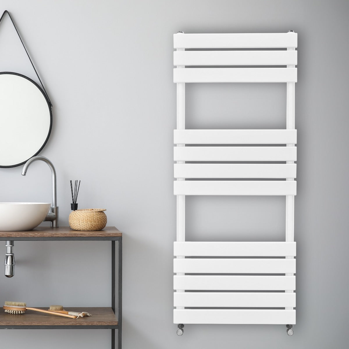 Q-Rax Radiatori per Asciugamani 1200x450 Scaldasalviette Bianco Acciaio