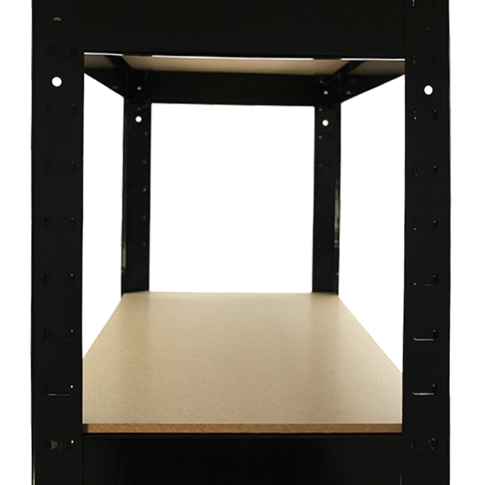 Q-Rax T-Rax Scaffale Acciaio 75cm Nero 4 Pezzi 5 Ripiani