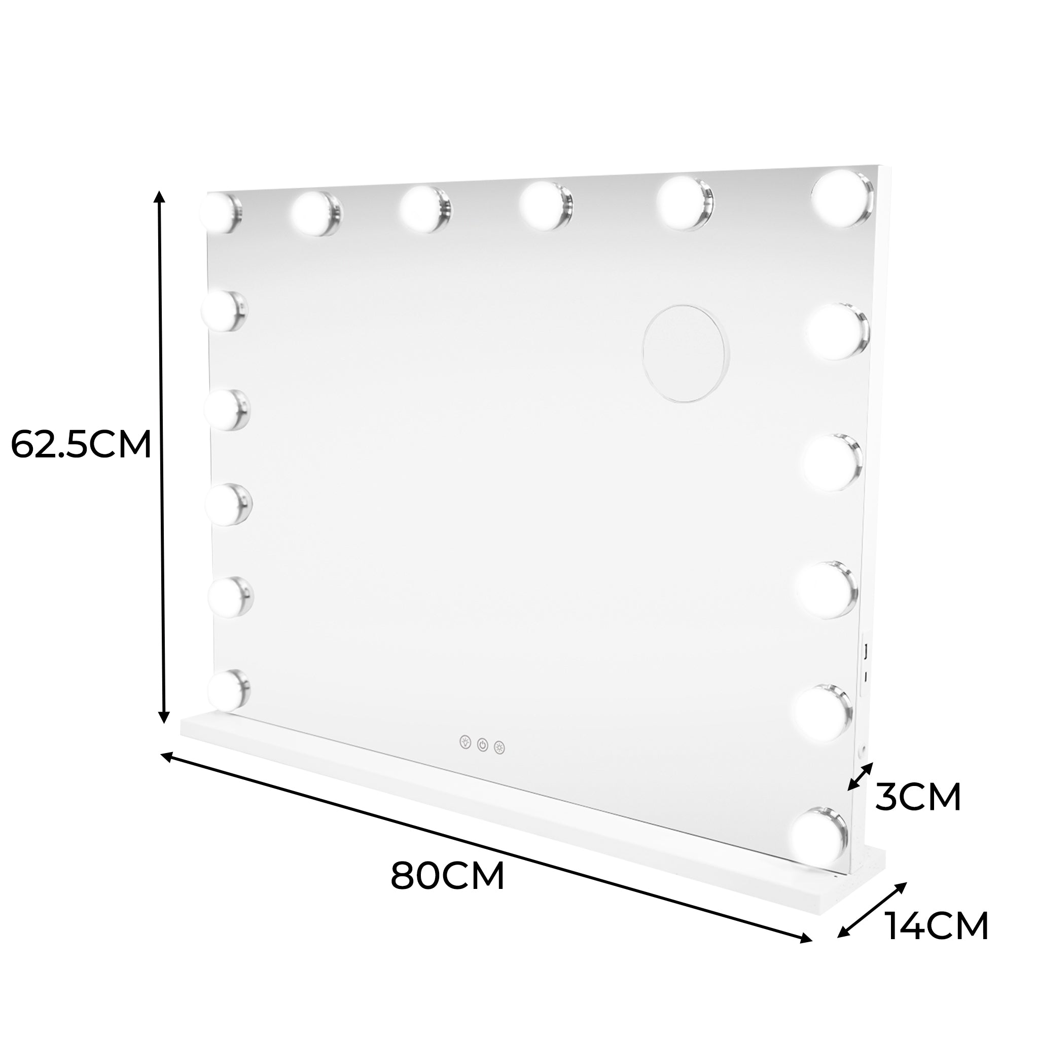 Q-Rax Specchio LED Bluetooth 80x60cm specchio trucco con USB