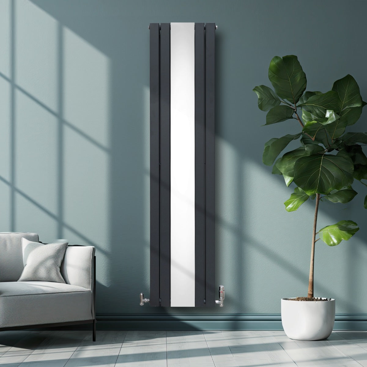 Q-Rax Radiatore Specchio 1800x425 Termoarredo Antracite
